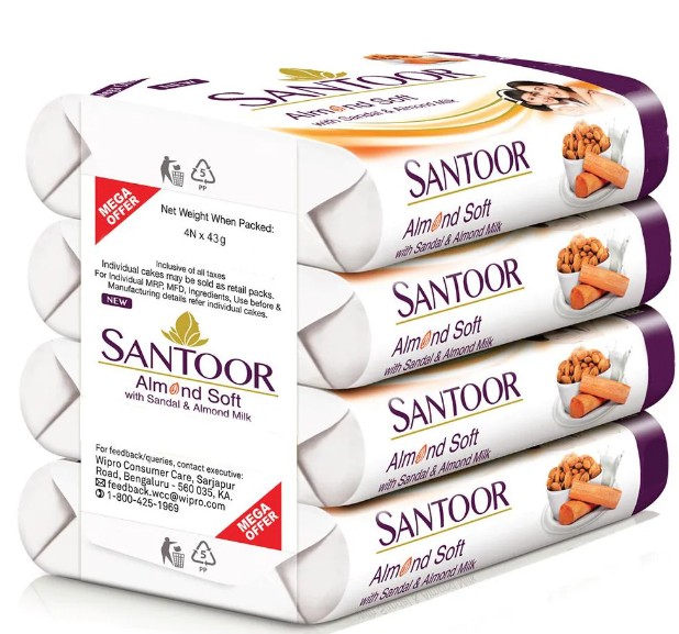 Santoor Almond Soft Soap-PC_4-44Gm
