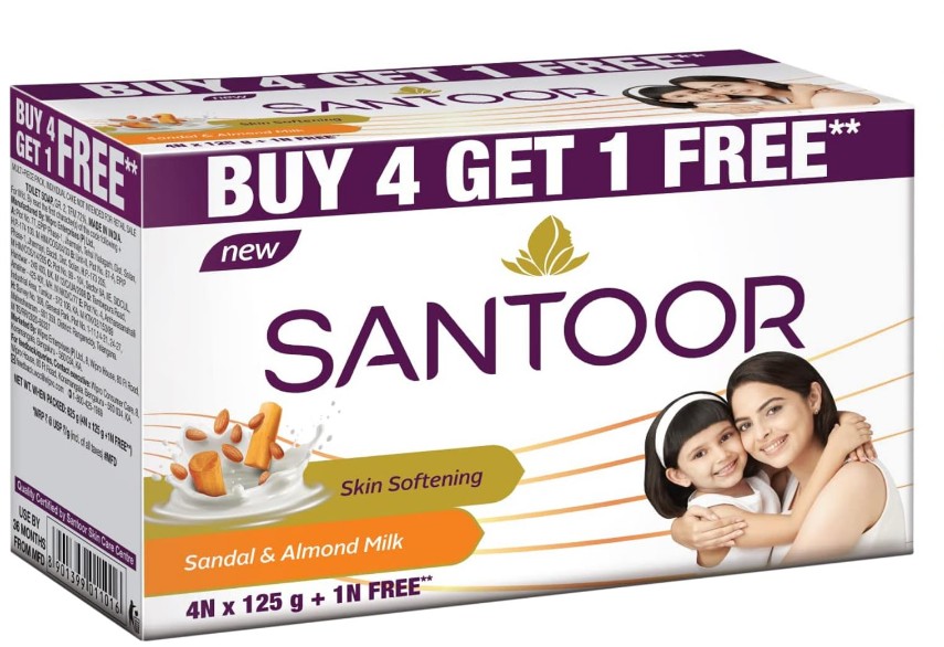 Santoor Org Soap-4+1-125Gm
