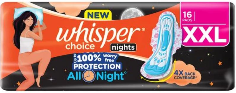WHISPER CHOICE NIGHT XXL 16 PADS